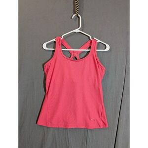 Nike Shirt Womens Medium Red Dri-FIT Racerback Tank Top Built-In Bra Sports